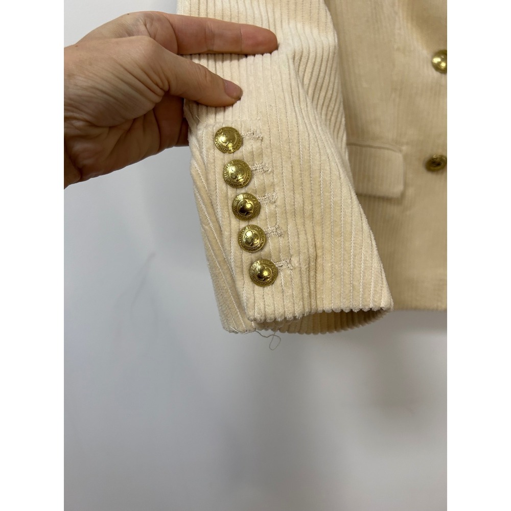 NWT Rowing Blazers Target Corduroy‎ Double Breasted Blazer Cream Gold Buttons XS - Picture 2 of 11